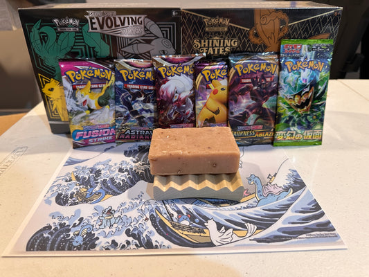 Oatmeal Honey Milk Soap Bar W/ choice of a Pokemon Booster Pack