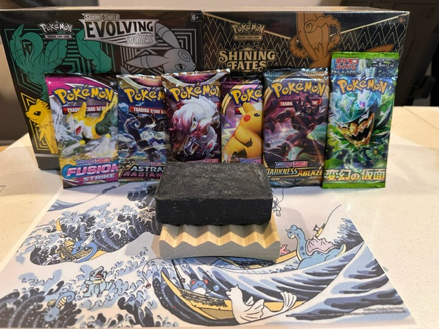 Pine Tar Cold Process Soap Bars W/choice of a Pokemon Booster Pack