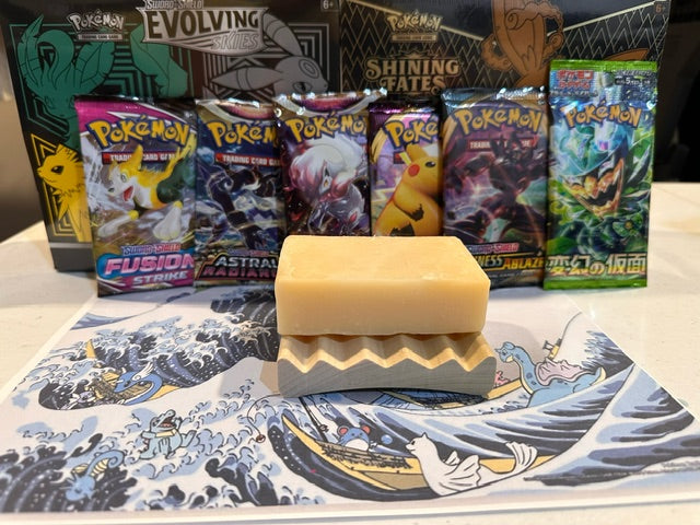 Mango Papaya Cold Process Soap Bars W/choice of a Pokemon Booster Pack